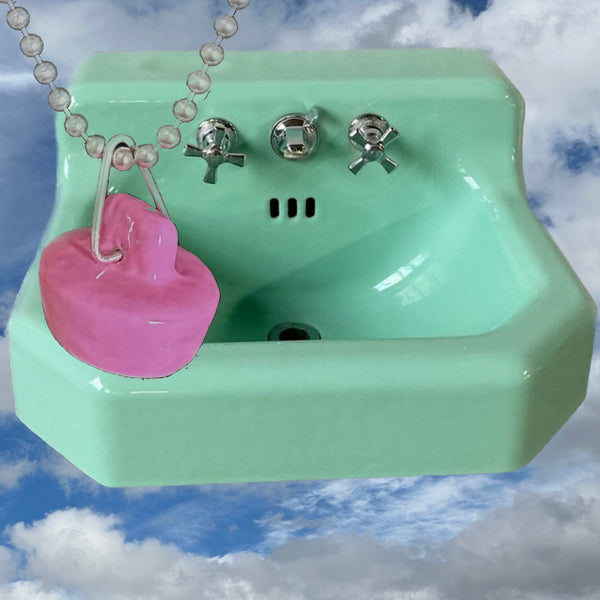 Nonbinary Sterling Silver Handmade, Hand-Enameled Barbie Pink Sink Stopper is 1" x 3/8" approximately and is hand-signed on the hollow inside. Comes with special gift wrapping--even if you are gifting yourself For the record, Pink has ALWAYS been my favorite color. I owned a pink house, had another house with a pink kitchen and a 1965 pink T-Bird.