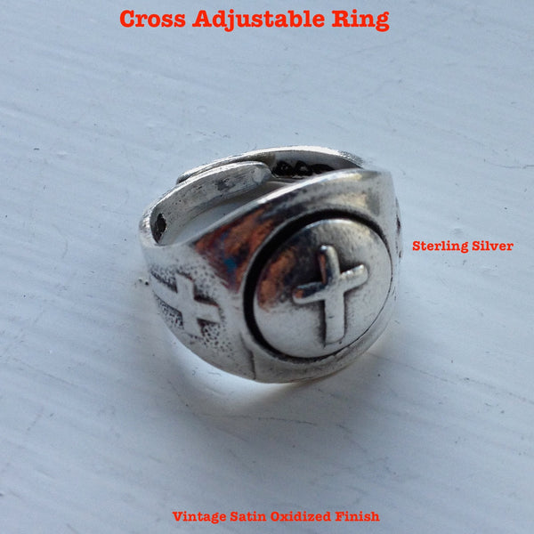 Sterling Silver Cross "Gumball" Ring