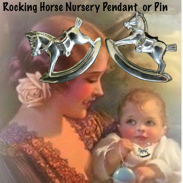 Rocking Horse Nursery Pendant or Pin