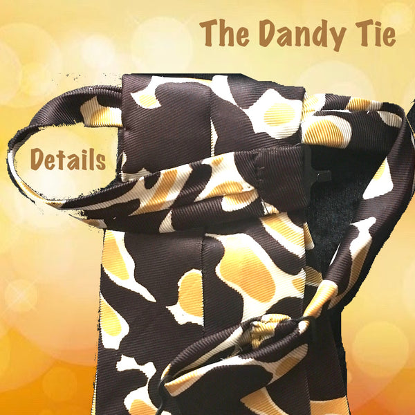 The Dandy Tie. Each is a ONE OF A KIND and HANDMADE,by me, out of recycled neckties I handpick because of their texture or color or print. Created for men AND women, and designed to be worn for a lifetime, because of their timeless elegance, you are guaranteed to never see another like yours. Completely adjustable, the Dandy Tie is meant to be worn with or without a shirt. Use your own imagination!