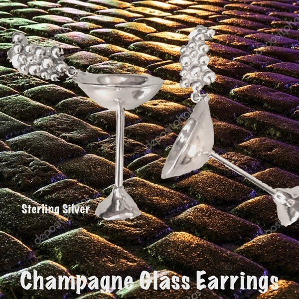 Breakfast at Tiffany's Champagne Glass Earrings – fables