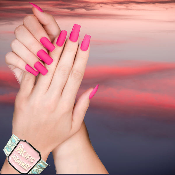 Pacific Highway Enameled Sterling Cuff with Lana Del Rey Quote