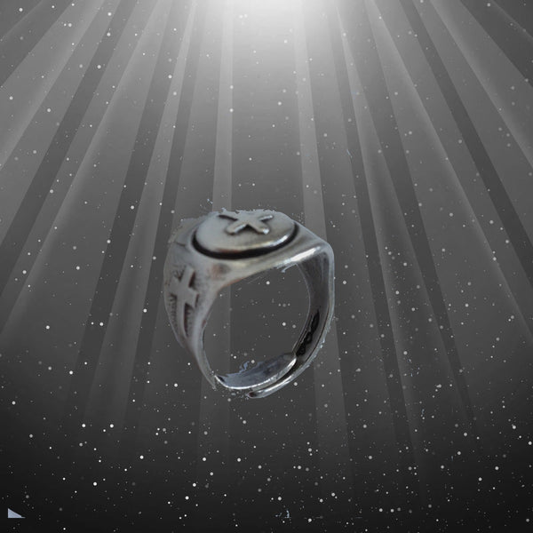 Sterling Silver Cross "Gumball" Ring