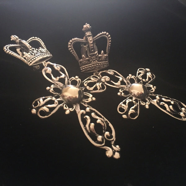 Cross &  Crown Earrings