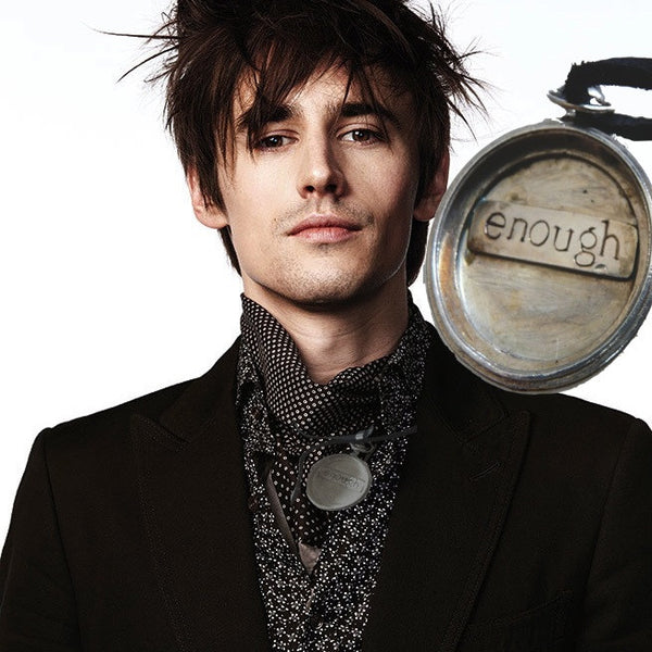 On Reeve Carney, Showtime's Penny Dreadful's Dorian Gray, whose gift is eternal life and youth.Sterling Silver Pocket Watch Case holds only the word "enough".Look at this twice. It's not a shout, it's serene whisper--a quiet reminder that we are each enough,just as God made us--it's also the perfect amount of time each of us requests for this beautiful life. A substantial piece at appproximately 2" in diameter. Hand-signed and hand made in America. Comes with a yard of leather cord or vintage-looking ribbon