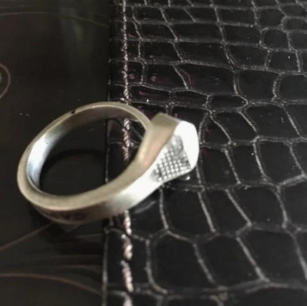 The Vintage Finished Sterling Silver Coffin Nail Ring worn by Reeve Carney (Spider-Man/Penny Dreadful's Dorian Gray/Youth is Wasted as Riff Raff in Fox TV's Rocky Horror Picture Show. Fables Jewelry, Fablesintheair by Marti Heil. Handmade in the USA.