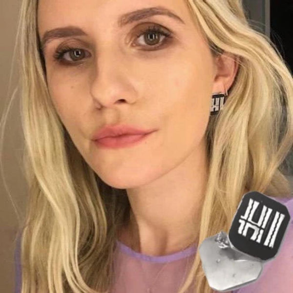 Sometimes, it's best to keep things short and sweet. Like these new pierced "statement" earrings! Sterling Silver Pop Art Letters surrounded by Black Enamel, reveal the word "HI", disarmingly dangling from your ears. Fun, friendly, daring, stylish and timeless.  INTRODUCING Sterling Silver and Black Enamel Dangling Conversation"HI Earrings at a special price!  Handmade in the good ole USA and hand signed.  Pierced posts.