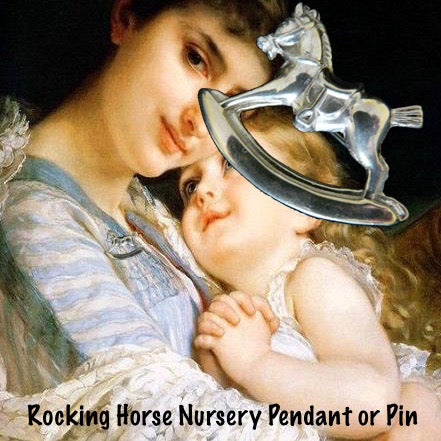 Rocking Horse Nursery Pendant or Pin