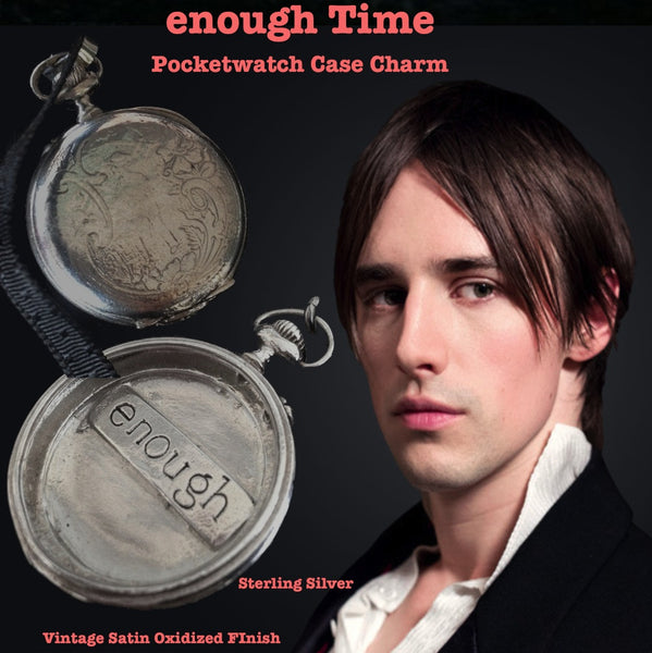 Reeve Carney, Penny Dreadful's Dorian Gray. Showtime. The Dorian Gray Collection.Look at this twice. It's not a shout, it's serene whisper--a quiet reminder that we are each enough,just as God made us--it's also the perfect amount of time each of us requests for this beautiful life. A substantial piece at appproximately 2" in diameter. Hand-signed and hand made in America. Comes with a yard of leather cord or vintage-looking ribbon. Specially wrapped.  Sterling Silver Vintage Inspired Pocket Watch Case with