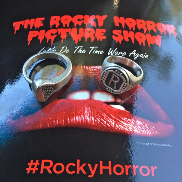 Riff Raff's "R" Vintage Finish Sterling Silver Signet Ring as worn by Reeve Carney (Penny Dreadful) in Fox's Rocky Horror Picture Show