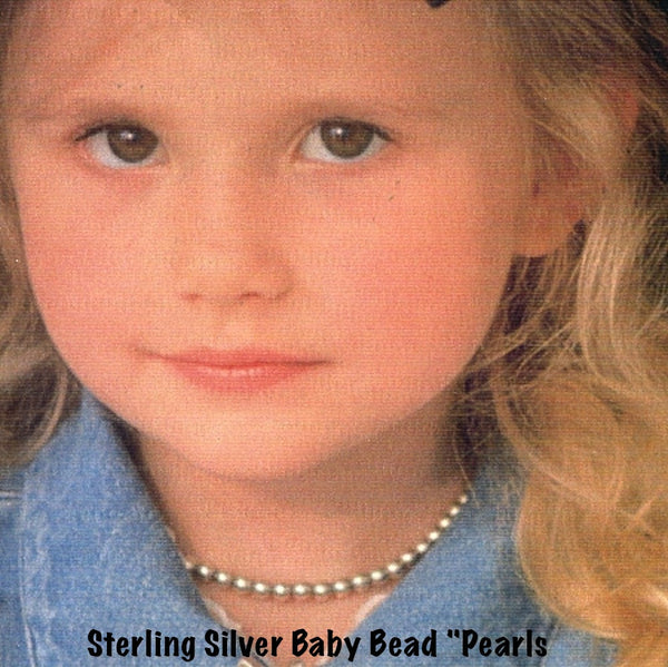 Start her out with style! Fables Sterling Silver Baby Beads, her own "Silver Pearls" with dear heart lobster signature clasp. When she outgrows them, I will gift you a sterling silver extension chain. 12" including heart clasp-approximate. These are also available in larger sizes...email me for quotes.