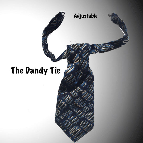 The Dandy Tie.  Each is a ONE OF A KIND and HANDMADE,by me, out of recycled neckties I handpick because of their texture or color or print. Created for men AND women, and designed to be worn for a lifetime, because of their timeless elegance, you are guaranteed to never see another like yours. Completely adjustable, the Dandy Tie is meant to be worn with or without a shirt. Use your own imagination!